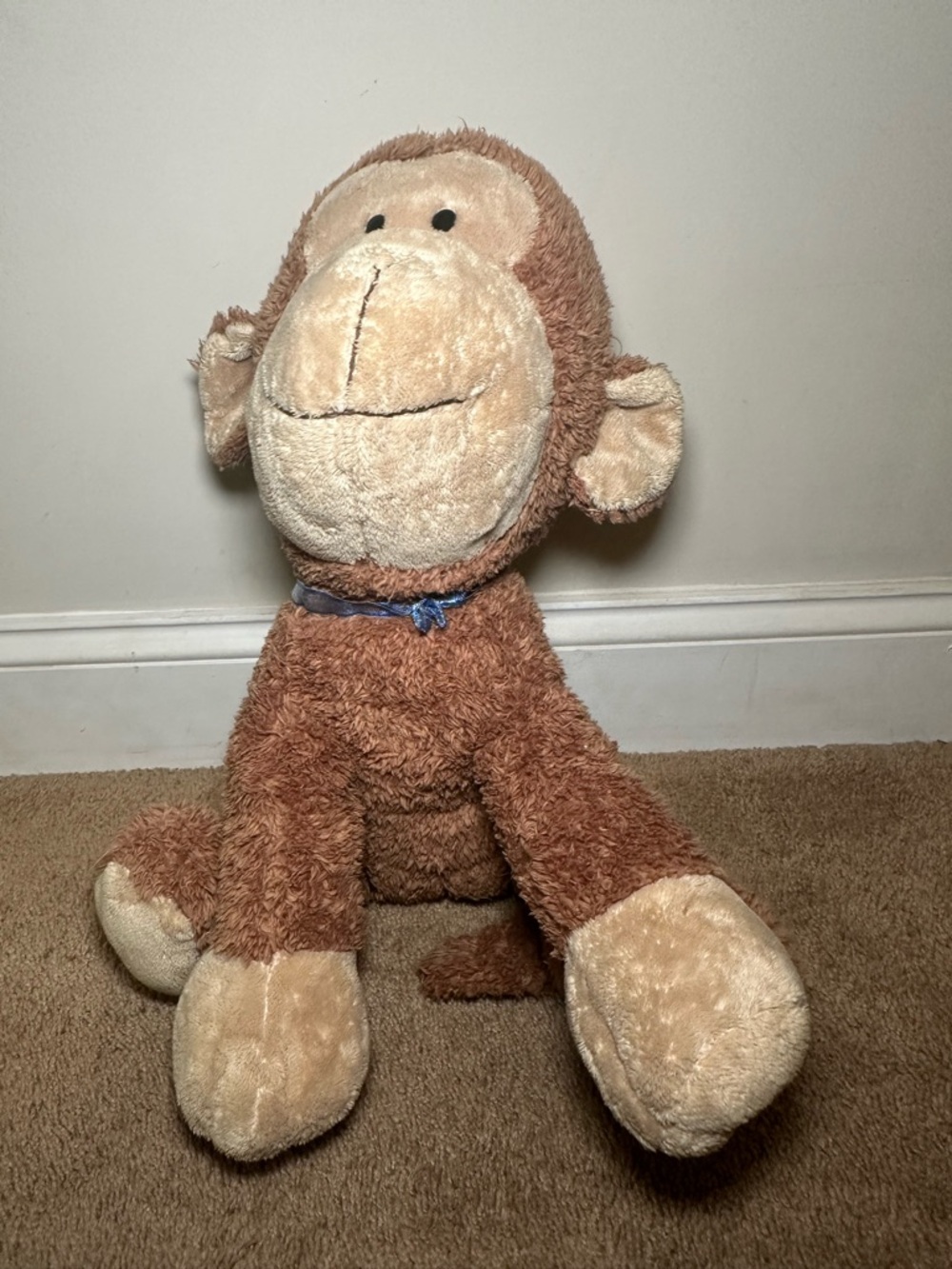FAO Schwarz Plush Monkey Stuffed Animal Toys R Us Large Sitting Safari VTG